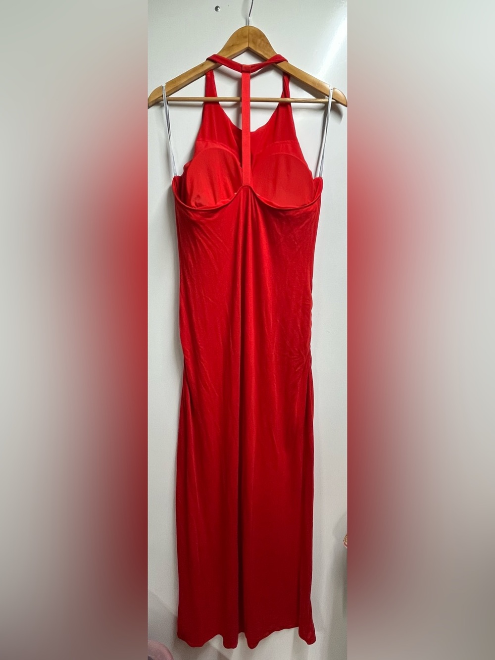 Athleta Serenity Red Maxi Dress size XL women’s silk lycoell blend - Picture 2 of 6